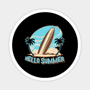 Hello Summer Bye School Vintage Funny Surfer Riding Surf Surfing Lover Gifts Magnet